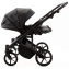 Детская коляска для двойни Adamex Leo Duo Deluxe 3 в 1 DUO-SA2 (ЧЕРНАЯ КОЖА)