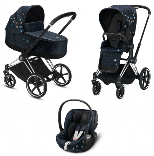 Коляска 3 в 1 Cybex Priam III Jewels of Nature шасси Chrome Black, Jewels of Nature (Темно-синий)