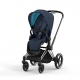 Коляска прогулочная Cybex Priam IV шасси Chrome Black, Nautical Blue (Темно-синий)