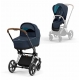 Коляска детская 2 в 1 Cybex Priam IV шасси Chrome Brown, Nautical Blue (Темно-синий)