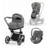 Коляска 3 в 1 Cybex Priam IV шасси Rose Gold, Soho Grey (Серый)