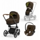 Коляска 3 в 1 Cybex Priam IV шасси Chrome Brown, Khaki Green (Хаки)