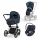 Коляска 3 в 1 Cybex Priam IV шасси Chrome Black, Nautical Blue (Темно-синий)