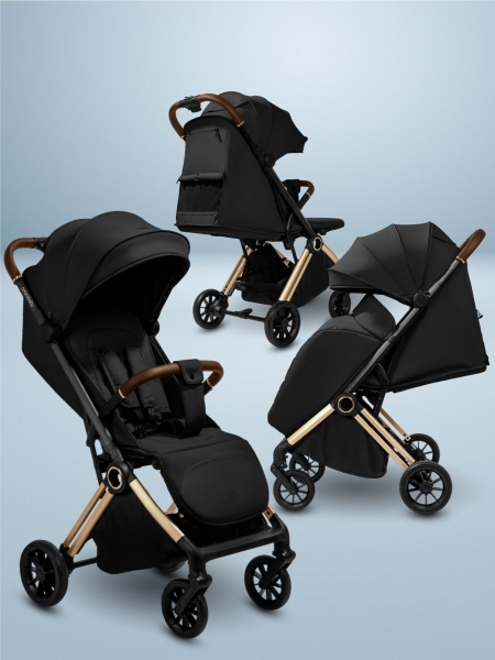 Прогулочная коляска Amarobaby Handy, черный/золотой