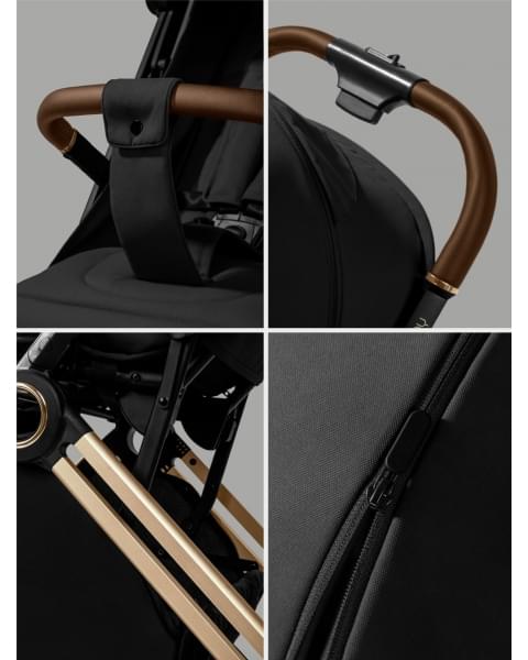 Прогулочная коляска Amarobaby Handy, черный/золотой