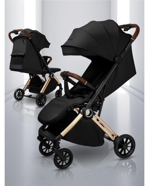 Прогулочная коляска Amarobaby Handy, черный/золотой