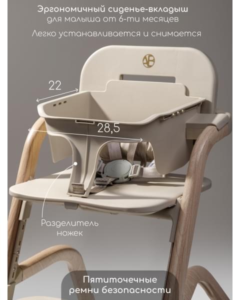 Стульчик для кормления 3 в 1 Amarobaby Winnie, молочный