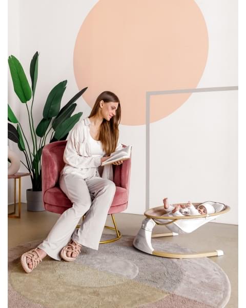 Электронные качели детские AMAROBABY ERGO SWING, серый