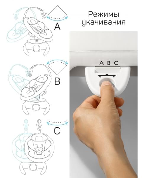 Качели электронные детские Amarobaby Smart swing, серый