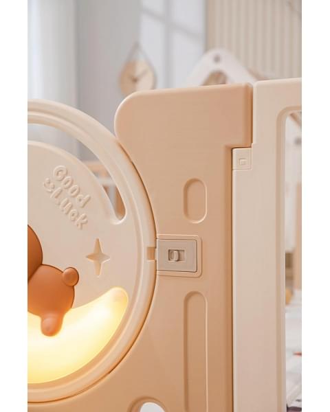 Манеж UNIX Kids DeLuxe House&Storage Camel, 150 x 180 см с игровыми аксессуарами