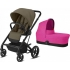 Коляска 2 в 1 Cybex Balios S Lux шасси Black, Classic Beige / Passion Pink (Темно-зеленый / Розовый)