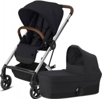 Коляска 2 в 1 Cybex Balios S Lux шасси Silver, Deep Black (Черный)