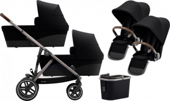 Коляска для двойни 2 в 1 Cybex Gezelle S шасси Taupe, Deep Black (Черный)