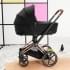 Cybex Priam IV Deep Black (Черный), Rose Gold + Cloud T i-Size