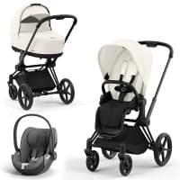 Cybex Priam 3 в 1 IV шасси Matt Black, Off White (Белый) + Cloud T i-Size