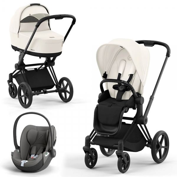 Cybex Priam IV шасси Matt Black, Off White (Белый) + Cloud T i-Size