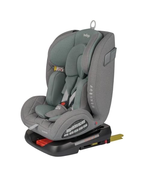 Автокресло Indigo TOURNEO S isofix 0+1+2+3 (0-36 кг) серый-зеленый