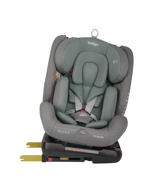 Автокресло Indigo TOURNEO S isofix 0+1+2+3 (0-36 кг) серый-зеленый