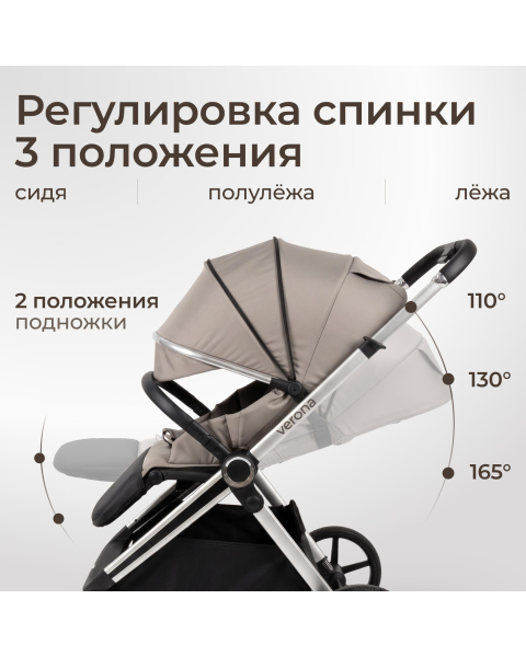 Коляска прогулочная UNIX Kids Verona / Верона бежевый