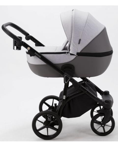 Детская коляска Adamex Bibione 3 в 1 BI-PS79 (СВ. СЕР. + СЕР. КОЖА)