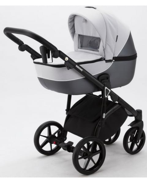 Детская коляска Adamex Bibione 3 в 1 BI-TSB13 (СВ.СЕР.ЖАКАРД+Т.СЕР.ПЕРЛ.КОЖА)