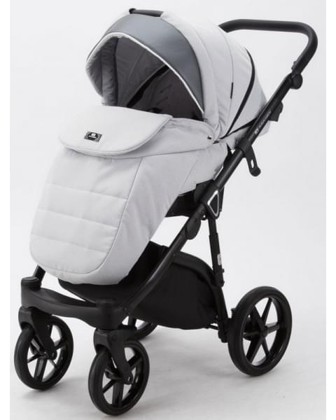 Детская коляска Adamex Bibione 3 в 1 BI-TSB13 (СВ.СЕР.ЖАКАРД+Т.СЕР.ПЕРЛ.КОЖА)