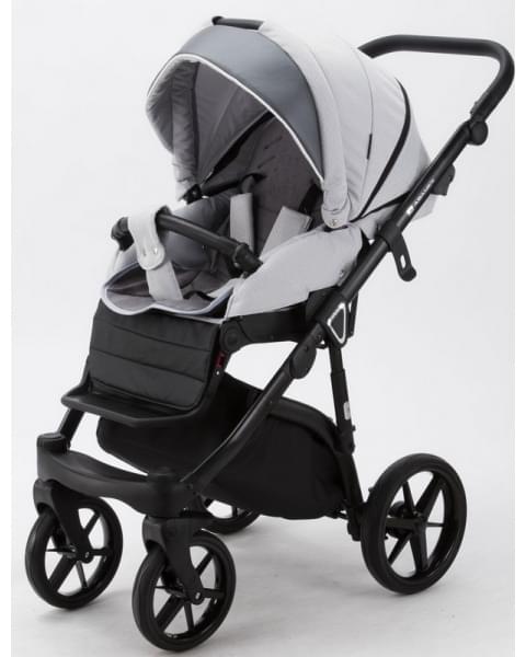 Детская коляска Adamex Bibione 3 в 1 BI-TSB13 (СВ.СЕР.ЖАКАРД+Т.СЕР.ПЕРЛ.КОЖА)