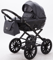 Детская коляска классическая Adamex Chantal Retro 2 в 1 C201 (графит)
