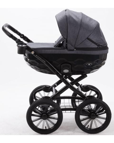 Детская коляска классическая Adamex Chantal Retro 2 в 1 C201 (графит)