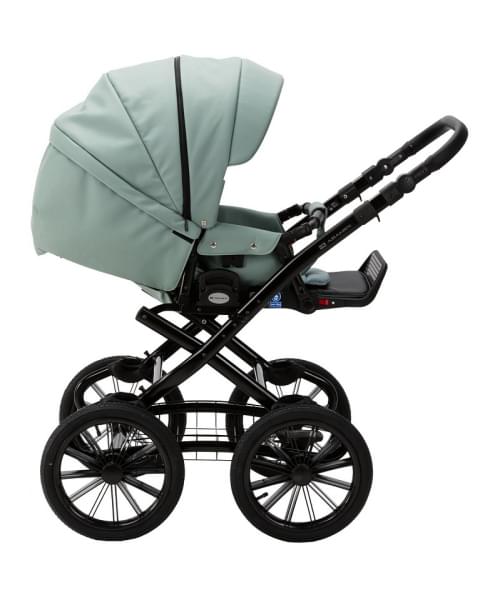 Детская коляска Adamex Chantal Retro Deluxe 2 в 1 C-SA20 (СЕРО-ЗЕЛЕНАЯ КОЖА)