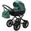 Детская коляска Adamex Chantal Retro Deluxe 2 в 1 C105A (ИЗУМРДНАЯ 100% КОЖА-ХРОМ МОЛНИИ)