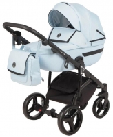 Детская коляска Adamex Cortina 3 в 1 CT-205 (кожа голубая+голубой)