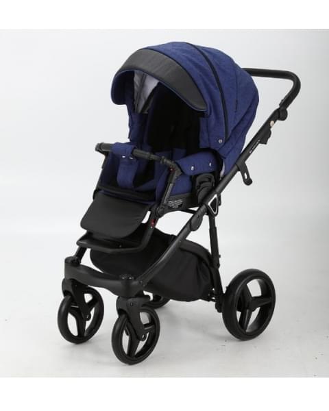 Детская коляска Adamex Cortina 3 в 1 CT-205 (кожа голубая+голубой)