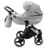 Детская коляска Adamex Cortina Deluxe 3 в 1 CT304 (СВ. СЕР.КОЖА+СЕРЕБ.ОТДЕЛКА+ ХРОМ РАМА)