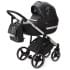 Детская коляска Adamex Cortina Deluxe 3 в 1 CT334/A (ЧЕРН.КОЖА+СЕРЕБ.ОТДЕЛКА+ХРОМ РАМА)