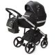 Детская коляска Adamex Cortina Deluxe 3 в 1 CT334/A (ЧЕРН.КОЖА+СЕРЕБ.ОТДЕЛКА+ХРОМ РАМА)