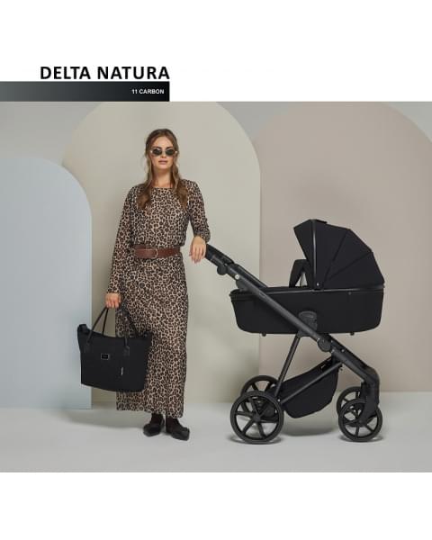 Детская коляска Adamex Delta Natura 2 в 1 DN-11-CARBON (ЧЕРНЫЙ)