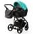 Детская коляска Adamex Lanti Deluxe 2 в 1 LN-SD105 (БИРЮЗА.КОЖА + ЧЕРН.КОЖА)