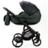 Детская коляска Adamex Lanti Deluxe 2 в 1 LN-SD41 (ЧЕРН. КОЖА + Т.ЗЕЛЕН.КОЖА)