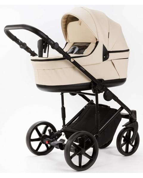 Детская коляска Adamex Locco Light Deluxe 3 в 1 LL-SA08 (КРЕМОВАЯ КОЖА)
