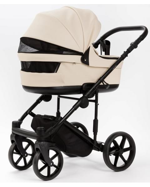 Детская коляска Adamex Locco Light Deluxe 3 в 1 LL-SA08 (КРЕМОВАЯ КОЖА)