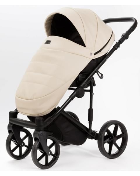 Детская коляска Adamex Locco Light Deluxe 3 в 1 LL-SA08 (КРЕМОВАЯ КОЖА)
