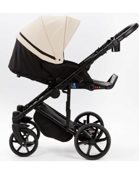 Детская коляска Adamex Locco Light Deluxe 3 в 1 LL-SA08 (КРЕМОВАЯ КОЖА)
