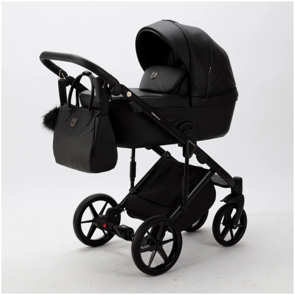 Детская коляска Adamex Lumi Air Deluxe 2 в 1 L-SA02 (Черный. Кожа)