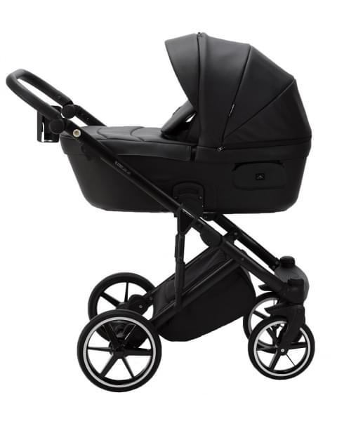 Детская коляска Adamex Lumi Air Deluxe 2 в 1 L-SA02 (Черный. Кожа)