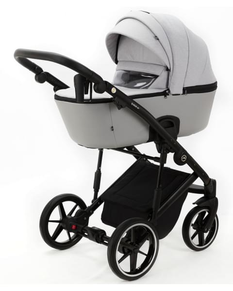 Детская коляска Adamex Mobi 3 в 1 M-PS104 (СВ.СЕРЫЙ+СВ.СЕР.КОЖА)