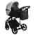 Детская коляска Adamex Mobi Deluxe 2 в 1 M-SD09 (СЕРЕБРИСТЫЙ+ЧЕРН.КОЖА)
