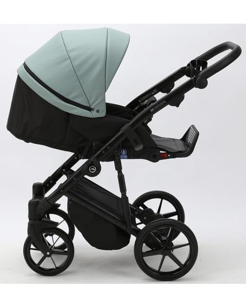 Детская коляска Adamex Mobi Deluxe 2 в 1 M-SD14 (СЕРО-ЗЕЛЕНЫЙ+ЧЕРНАЯ КОЖА)