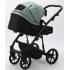 Детская коляска Adamex Mobi Deluxe 2 в 1 M-SD14 (СЕРО-ЗЕЛЕНЫЙ+ЧЕРНАЯ КОЖА)