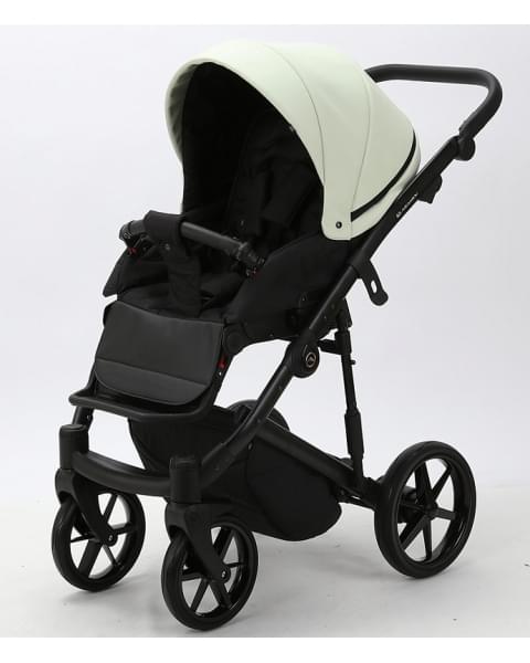 Детская коляска Adamex Mobi Deluxe 2 в 1 M-SD17 (КРЕМОВЫЙ+ЧЕРНАЯ КОЖА)